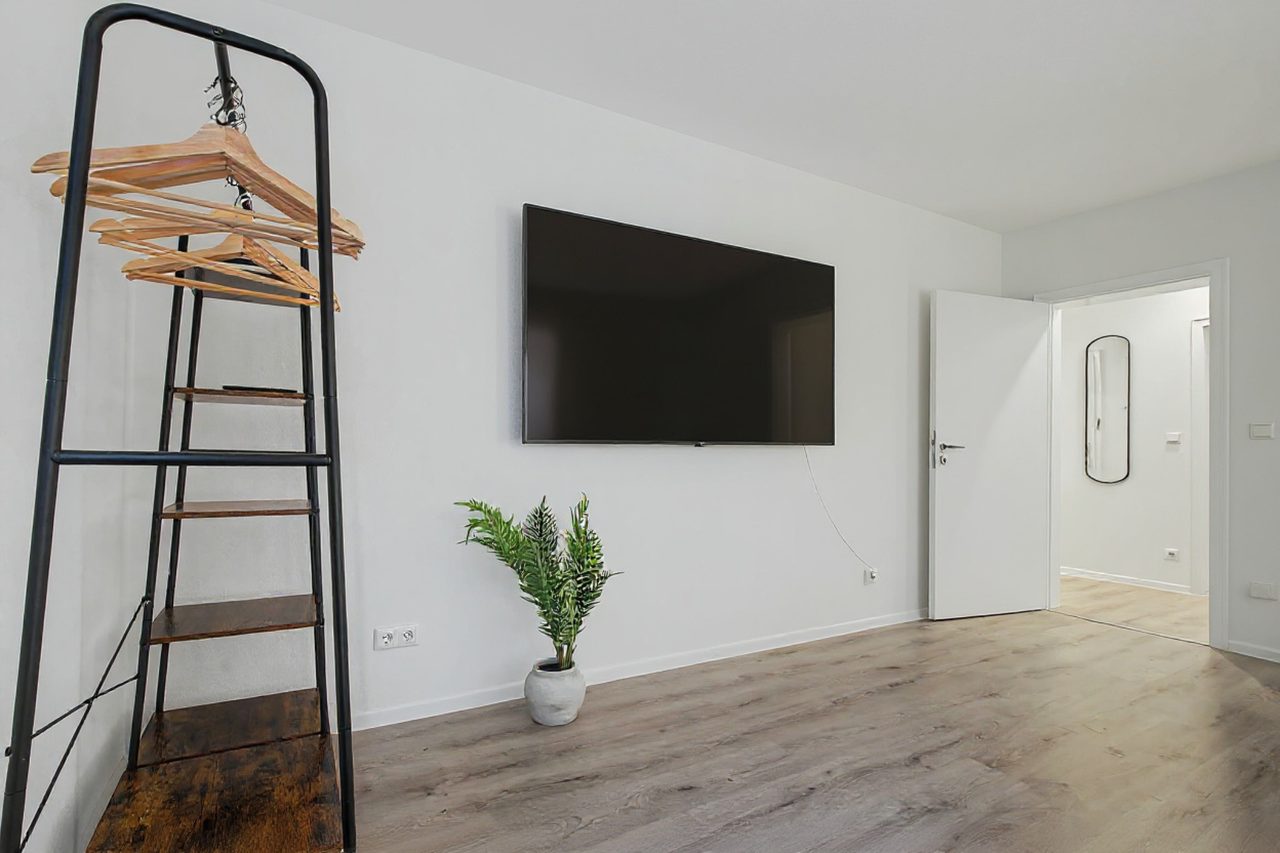 Ferienwohnung Essen, gemütliches Schlafzimmer mit Tageslicht
